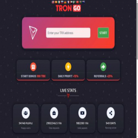 Скриншот главной страницы сайта trongo.fun