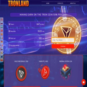 Скриншот главной страницы сайта tronland.site