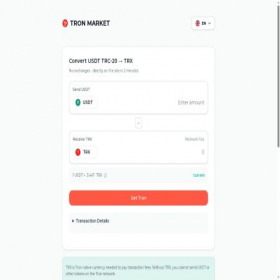 Скриншот главной страницы сайта tronmarket.cc