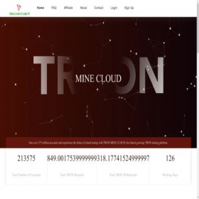 Скриншот главной страницы сайта tronmine.cloud