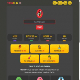 Скриншот главной страницы сайта tronplay.pro