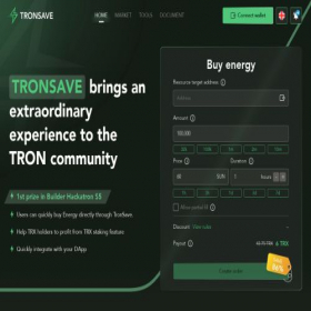 Скриншот главной страницы сайта tronsave.io