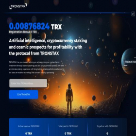 Скриншот главной страницы сайта tronstax.com