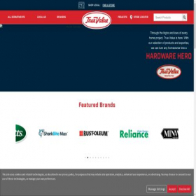 Скриншот главной страницы сайта truevalue.com