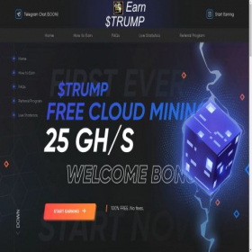 Скриншот главной страницы сайта trump-earning.com