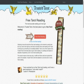 Скриншот главной страницы сайта trustedtarot.com