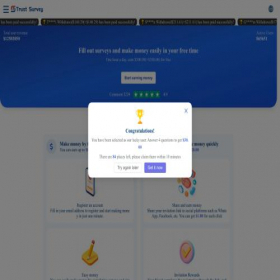 Скриншот главной страницы сайта trustesurvey.top