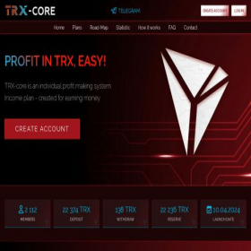 Скриншот главной страницы сайта trx-core.cc