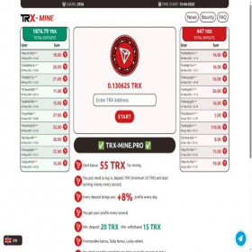 Скриншот главной страницы сайта trx-mine.pro