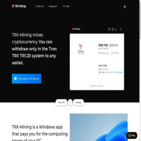 Скриншот главной страницы сайта trx-mining.cloud