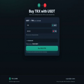 Скриншот главной страницы сайта trx.finance