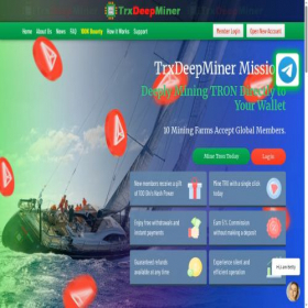 Скриншот главной страницы сайта trxdeepminer.com