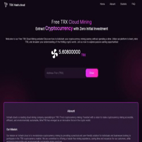 Скриншот главной страницы сайта trxhash.cloud