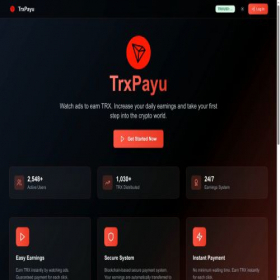 Скриншот главной страницы сайта trxpayu.com