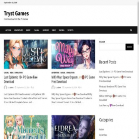 Скриншот главной страницы сайта trystgames.com