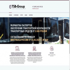 Скриншот главной страницы сайта tsb-group.biz