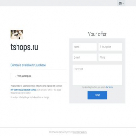 Скриншот главной страницы сайта tshops.ru