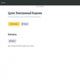 Скриншот главной страницы сайта tsupis-elektronnyj-koshelek.clients.site