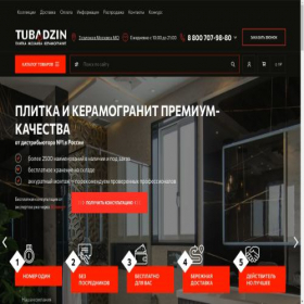 Скриншот главной страницы сайта tubadzin.ru