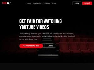 Скриншот главной страницы сайта tubepay.net