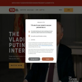 Скриншот главной страницы сайта tuckercarlson.com