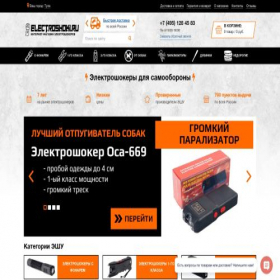 Скриншот главной страницы сайта tula.electroshoki.ru