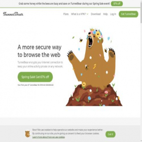 Скриншот главной страницы сайта tunnelbear.com