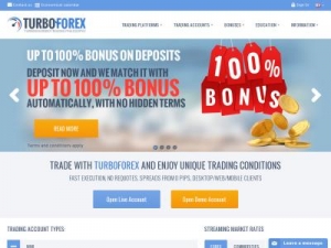 Скриншот главной страницы сайта turboforex.com