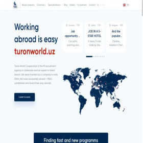 Скриншот главной страницы сайта turonworld.uz