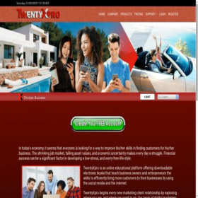 Скриншот главной страницы сайта twentyxpro.com