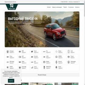 Скриншот главной страницы сайта twincars.ru