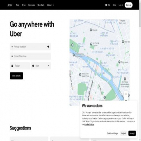 Скриншот главной страницы сайта uber.com