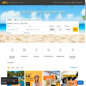 Скриншот главной страницы сайта ubfly.com