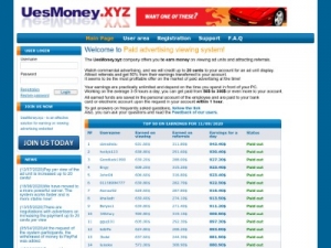Скриншот главной страницы сайта uesmoney.xyz