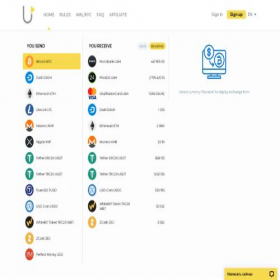 Скриншот главной страницы сайта ukr-obmen.com