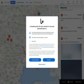 Скриншот главной страницы сайта ukraine.liveuamap.com