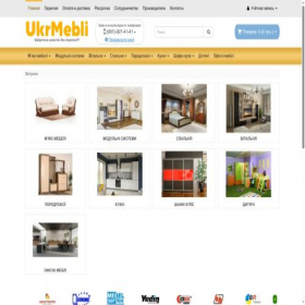 Скриншот главной страницы сайта ukrmebli.net