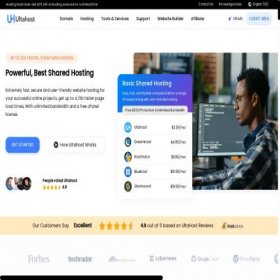 Скриншот главной страницы сайта ultahost.com