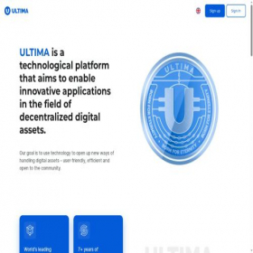 Скриншот главной страницы сайта ultima.io