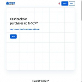 Скриншот главной страницы сайта ultimacashback.com