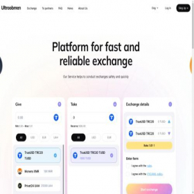 Скриншот главной страницы сайта ultraobmen.net