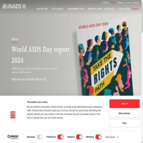 Скриншот главной страницы сайта unaids.org