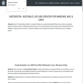 Скриншот главной страницы сайта unetbootin.info