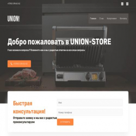 Скриншот главной страницы сайта union-store.kz