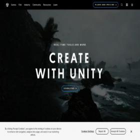 Скриншот главной страницы сайта unity3d.com