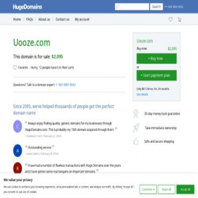 Скриншот главной страницы сайта uooze.com