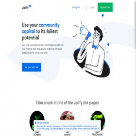 Скриншот главной страницы сайта uplify.link