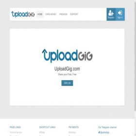 Скриншот главной страницы сайта uploadgig.com