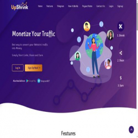 Скриншот главной страницы сайта upshrink.com