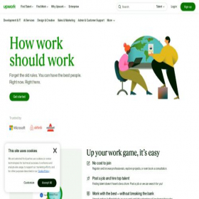 Скриншот главной страницы сайта upwork.com
